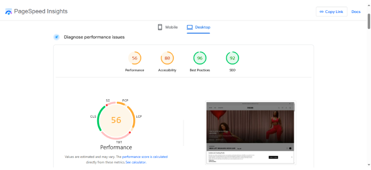 google page speed metrics